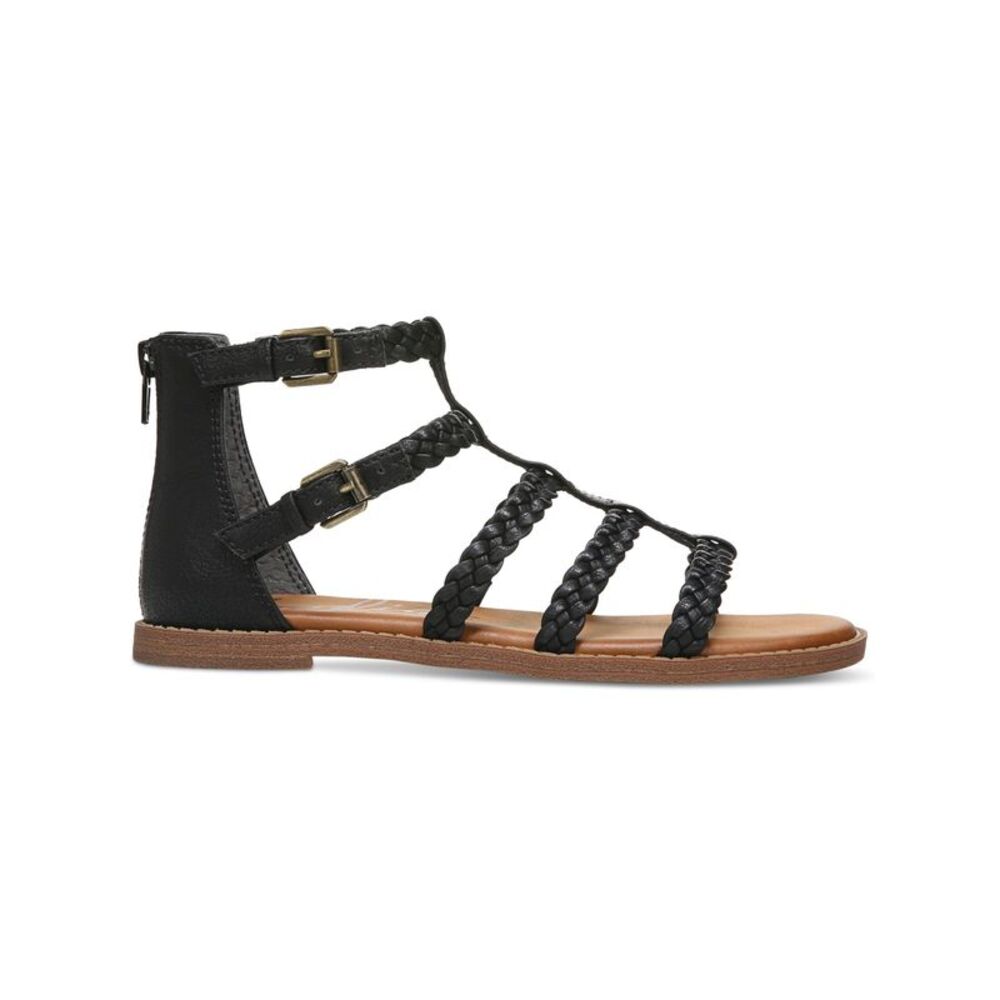 ZODIAC Womens Black Woven Camelia Round Toe Zip-Up Gladiator Sandles 5.5 M